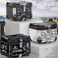 Top Case Universel 45L en Alliage d'Aluminium pour Moto, Boîte de Rangement Arrière à Dégagement Rapide pour la Plupart des Motos