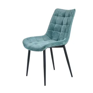 Mehrfarbige moderne Leder art Samt nordische Stühle für Esszimmer Sillas Metall bein Polsters toff Moderner Samts tuhl