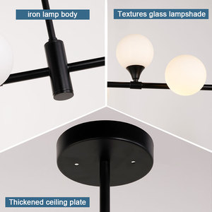 New hiện đại <span class=keywords><strong>Globe</strong></span> <span class=keywords><strong>Shape</strong></span> phong cách Bắc Âu Glass bóng Bong Bóng Led Đèn Chùm Mặt dây chuyền treo ánh sáng - Product Image 6