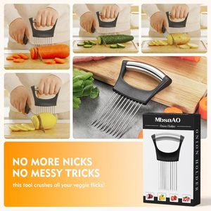 MbsaAO Soporte Portátil para Cebolla, Rebanador, Cubierta Protectora, Apto para Lavavajillas, Herramienta <span class=keywords><strong>Asistente</strong></span> para Picar Verduras, Carne y Aguacates - Product Image 4