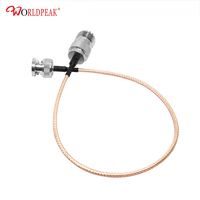 Câble coaxial UHF femelle vers BNC mâle RG316 de 50 cm, assemblage 50 Ohm PTFE à faible perte pour test radio