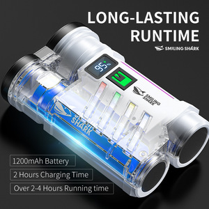 ไฟฉาย LED รูปฉลามยิ้มแบบชาร์จไฟได้ กันน้ำ ใช้ในกรณีฉุกเฉิน พร้อมโหมด SOS และฟังก์ชั่นซูม - Product Image 3