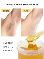 Kit de cire à épiler au sucre Waxkiss, formule douce, 450 g, cire à épiler au sucre au citron pour femmes et hommes