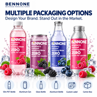 Boissons gazeuses aromatisées sans sucre OEM ODM en canettes, marque privée, 330 ml, 500 ml, faible MOQ