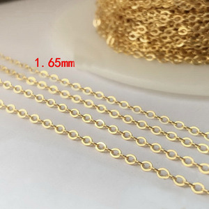 14Kゴールド充填<span class=keywords><strong>1.2MM</strong></span> 1.37MM 1.65MM 1.76MMフラットOチェーン基本デインティケーブルチェーンDIYパーマネントジュエリー製造アクセサリー - Product Image 6