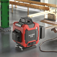 Kit de niveau laser à faisceau vert, niveau laser rotatif auto-nivelant, double batterie, trépied, boîtier en plastique et en aluminium