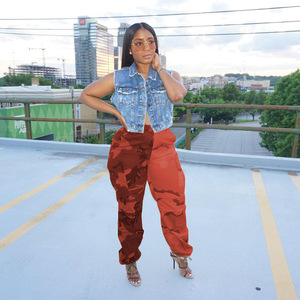 Abbigliamento <span class=keywords><strong>donna</strong></span> autunno 2025 con cuciture bicolore pantaloni e pantaloni <span class=keywords><strong>Cargo</strong></span> da <span class=keywords><strong>donna</strong></span> - Product Image 4