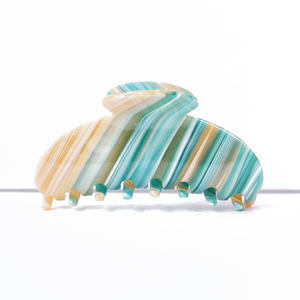 Pinza de Pelo de Acetato Personalizada de 10 cm, Unisex, Diseño de Moda, Patrón de Rayas de Mármol, Pinza de Mandíbula Grande, Biodegradable, a Base de Plantas - Product Image 3