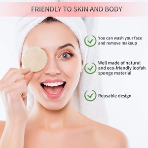 Disques de loofah pour le visage de différentes tailles, en loofah naturel, exfoliants, pour le soin du visage et le gommage de la peau - Product Image 5