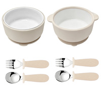 Nouvelle arrivée, assiette en céramique écologique sans BPA, assiette à compartiments pour bébé, vaisselle pour bébé avec étui en silicone, ventouse, ensemble de repas pour tout-petits