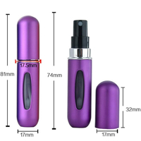 Atomiseur de parfum rechargeable 5 ml avec logo personnalisé, mini flacon pulvérisateur rechargeable avec 10 pompes de transfert de recharge