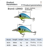 Leurre de pêche au bar Deep Diver 40mm/6g 48mm/10g, crankbait durable et efficace, OEM, pour rivière, lac, ruisseau, leurre artificiel dur
