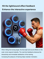 Machine de boxe musicale intelligente Dericsson pour adultes et enfants, avec Bluetooth, cible de frappe murale multi-angles et gants de boxe