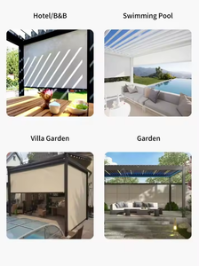 Pérgola Bioclimática de Estilo Europeo Ligera para Exteriores, con Persianas de Aleación de Aluminio para Protección Solar y Drenaje Rápido, para Villas y Parques - Product Image 5