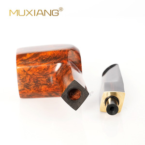 Muxiang Tobacco Pipe Straight Handle Solid Wood Handmade Men's Smoking Pipe Filter Retro Style - Product Image 3