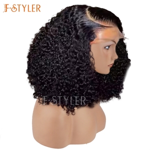 Pelucas Negras Rizadas FStyler Jerry para Mujer, Peluca <span class=keywords><strong>Afro</strong></span> con Frente <span class=keywords><strong>de</strong></span> Encaje, Peluca Sintética para Disfraces <span class=keywords><strong>de</strong></span> Fiesta y Cosplay - Product Image 2