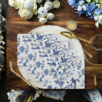 Sets de table rectangulaires Laura Ashley 16x12 pouces pour cuisine et salle à manger, résistants à la chaleur, durables, faciles à nettoyer, lot de 4, Summer Palace Made