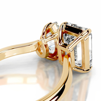 Bague de fiançailles en moissanite en argent S925 plaqué or jaune avec deux pierres émeraude taille poire certifiées GRA
