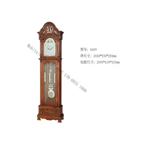 Grandfather Floor Clock Blue Moon Roman Numeral Wooden Long Case Tall Antique Cherry Oak Large Solid Wood Home Decor