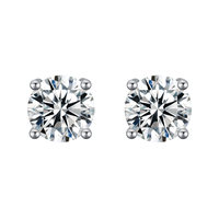Boucles d'oreilles en or 18 carats avec diamants de laboratoire pour femme, motif trèfle à quatre feuilles, patte de renne, flocon de neige, 0,3 ct, 0,5 ct, 1 ct, bijoux d'oreille, cadeau