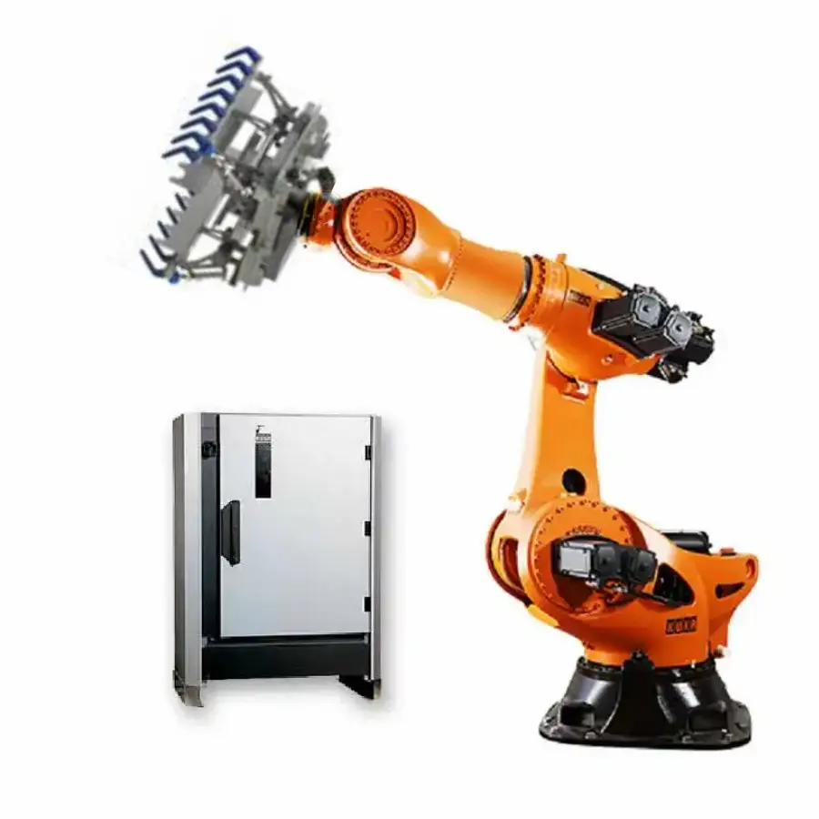 산업용 로봇 암 6 축 KUKA KR 1000 타이탄 1000 페이로드 3202 그리퍼로 도달 팔레트 재료 처리 로봇