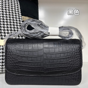 Crocodile leather crossbody bag Top handle box bag for work Go-to work shoulder bag Date night crossbody bag - Product Image 6