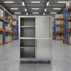 Stainless steel commercial storage High duty kitchen cupboard 4 shelf stainless steel cabinet - Product Image 1