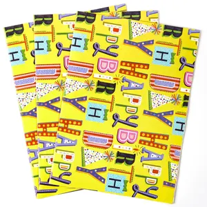 High-quality Wrap Paper Bright Yellow Pattern Printed Gift Wrapping Paper Sheets