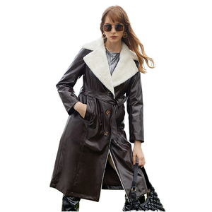 เสื้อโค้ทกันหนาวแบบยาวแฟชั่นใหม่จาก HANIA TRADERS  แบบกระดุมแถวเดียว  ผลิตจากวัสดุ PU กันน้ำ เป็นมิตรกับสิ่งแวดล้อม  บุด้วยโพลีเอสเตอร์ สไตล์ลำลอง ขายส่ง - Product Image 2