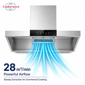 Hotte de cuisine professionnelle 1200 mm à tête unique 600 W en acier inoxydable avec commande tactile 28 m³/min Fabricant OEM ODM - Product Image 2