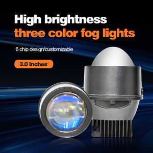 Tres <span class=keywords><strong>colores</strong></span>, lente bi-proyector <span class=keywords><strong>de</strong></span> 3 pulgadas, luces antiniebla LED <span class=keywords><strong>de</strong></span> doble haz Alto y Bajo para coche, faros delanteros universales <span class=keywords><strong>de</strong></span> 12V para vehículos <span class=keywords><strong>Toyota</strong></span> Honda - Product Image 2