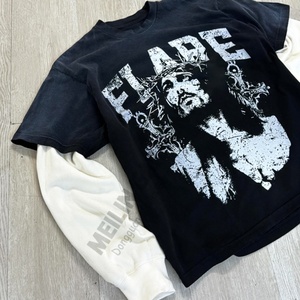 ผู้ผลิตเสื้อผ้า รับทำโลโก้ตามสั่ง พิมพ์ลายคุณภาพสูง เสื้อยืดแขนยาวสองชั้น - Product Image 2