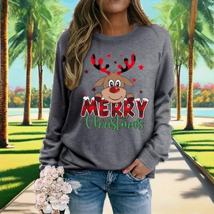 Nouveau T-shirt unisexe en coton/fibre de bambou teint en fil 260g à manches longues, coupe ample, motif dessin animé, design sportif vierge - Product Image 2