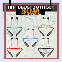 Dapat disesuaikan HIFI nirkabel untuk Bluetooth Earphone Neckband Headset dengan indikator baterai Digital JL Chipset