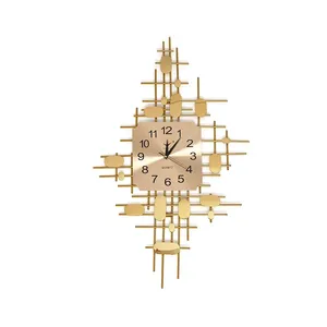 3D Gold Fashion Metal Oversized Luxury Home Decor Craft Decoration Smart High Quality Material Wall Clock