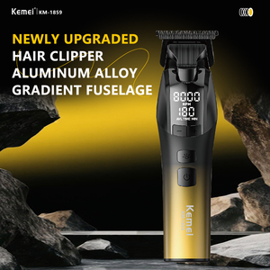 Kemei Km-1859 Kim Loại Cơ thể 5W 2000mAh li-pin 8000RPM động cơ <span class=keywords><strong>t</strong></span>óc <span class=keywords><strong>t</strong></span>ông đơ chuyên nghiệp DLC lưỡi với 4 Adapter <span class=keywords><strong>t</strong></span>óc Clipper - Product Image 5
