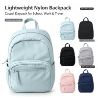 Sac à dos pour ordinateur portable étudiant en nylon léger, idéal pour les voyages, le bureau, les activités de plein air, fabrication OEM/ODM, logo personnalisé