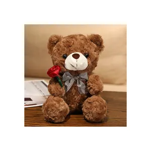 Хелен Новая роза футболка плюшевый мишка кукла 25 см трехцветный медведь кукла подарок на День святого Валентина для девочек мягкая игрушка на заказ Шерсть