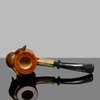 MUXIANG Pipe à tabac en bois sculpté à la main en forme de bruyère d'éléphant Pipe à fumer à tige Cumberland
