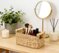 Panier de rangement de cuisine multi-usages et écologique en jacinthe d'eau avec poignée pour légumes et épices