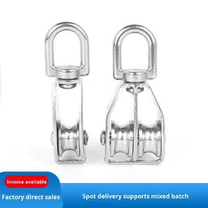 Puleggia a U in Acciaio Inossidabile 304 per Fune Metallica, Ruota di Sollevamento Singola/Doppia, Gancio Fisso Salva-Forza per Piccoli Sollevamenti - Product Image 4