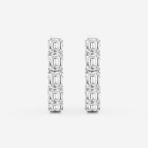 Elegantes Pendientes de Aro con Diamantes Cultivados en Laboratorio de 1 1/2 Quilates, Corte Princesa, con un Brillo Radiante, Joyería de Lujo Ética para Mujer - Product Image 4