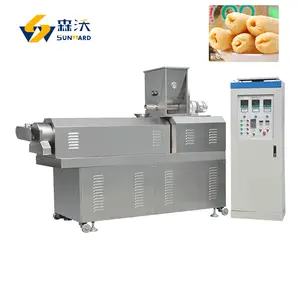 Máquina para hacer bocadillos de relleno de núcleo, línea de producción de alimentos rellenos de núcleo inflado