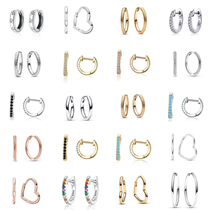 Pendientes de Aro de Plata de Ley 925 con Baño de Oro de 18K y Circonita Cúbica, Bonitos para Mujer, Regalo de Boda, Joyería Fina - Product Image 1