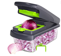 Hachoir à légumes multifonctionnel 14-en-1 professionnel pour carottes, ail et oignon – Coupe-légumes et trancheuse de cuisine