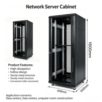Armoire serveur sur pied de 19 pouces, 1600*600*600 mm, 1,6 mètre, en acier laminé à froid SPCC, pour centre de données, armoire réseau.