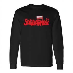 T-shirt a maniche lunghe Solidarnosc Polonia Patriot girocollo unisex per adulti, design promozionale - Product Image 2