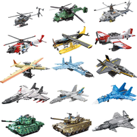Nouveau kit de construction en plastique DIY : Avion, hélicoptère, chasseur, char – Modèle de jouet pour garçons, amusant à assembler, cadeau à thème figurines