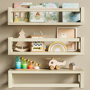 Wholesale Modern Style Floating Bookshelves Custom Household Wooden Bookshelf Set for Nursery <b>Wall</b> Decor Home Furniture - Product Image 1