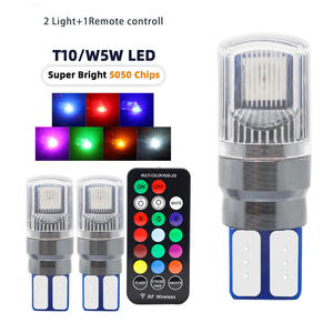 Chất lượng cao siêu sáng W5W T10 <span class=keywords><strong>LED</strong></span> Strobe <span class=keywords><strong>RGB</strong></span> 12V Bóng đèn điều khiển từ xa 5050 bombillos <span class=keywords><strong>LED</strong></span> <span class=keywords><strong>flasher</strong></span> cho nội thất xe hơi - Product Image 2